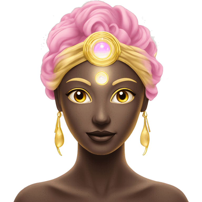 Pleiadian radiant golden diva woman female third eye pink emoji