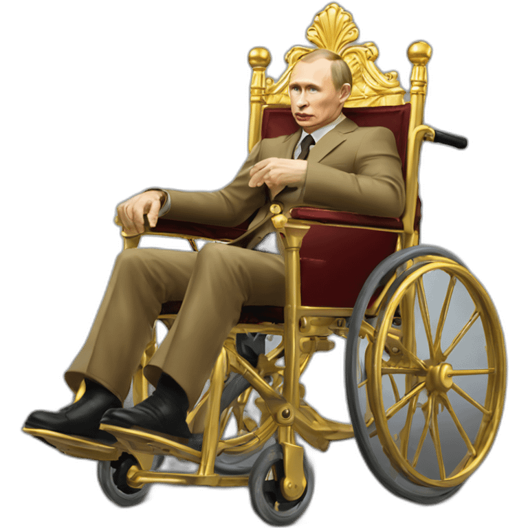 furious vladimir putin monke rides golden wheelchair throne emoji