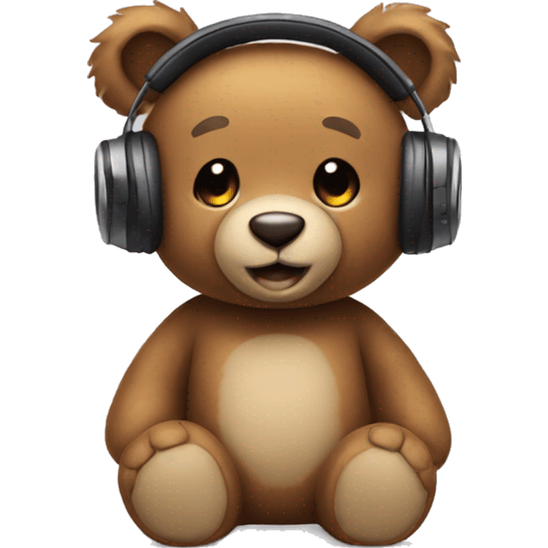 teddy bear wearing headphones emoji