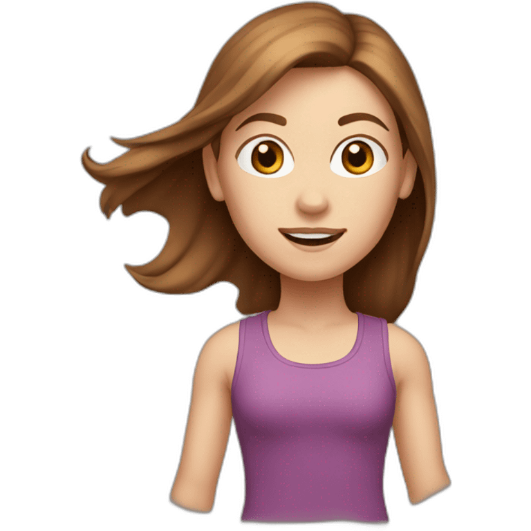 white-girl-running, brown-hair emoji