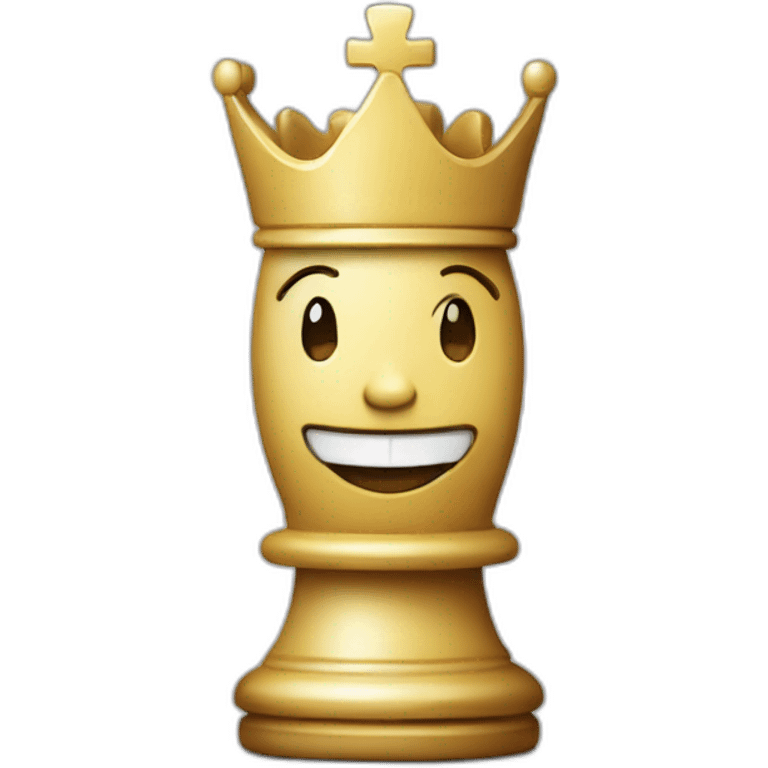 chess piece Queen with smiley face emoji