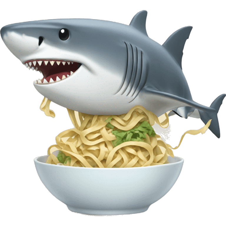 shark eats noodle emoji