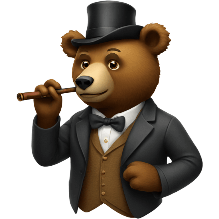 Bear smoking a pipe emoji