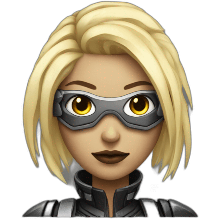 blonde cyberpunk female cyborg emoji