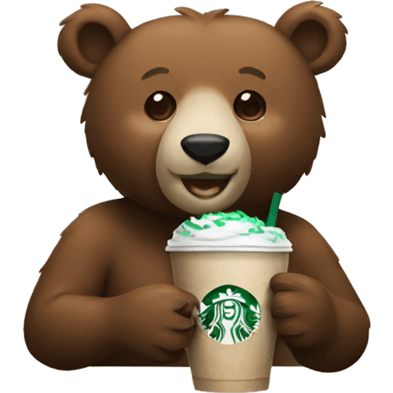 Bear drinking starbucks  emoji