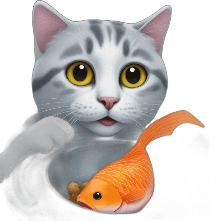 cat eating a fish in space emoji