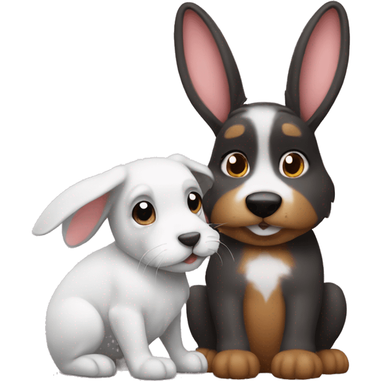 Bunny with a dog emoji