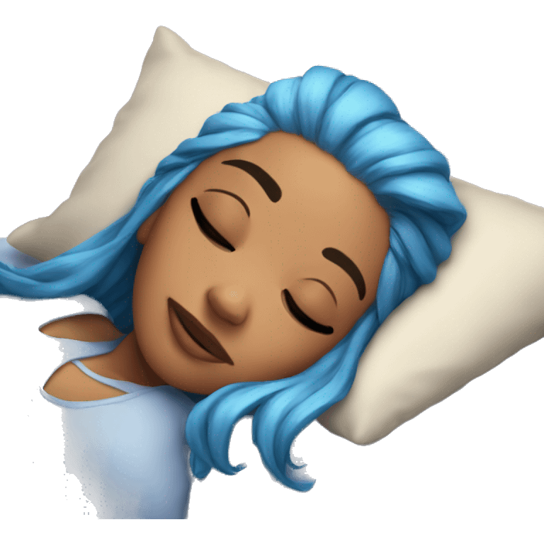 Ariana sleeping with blue hair emoji