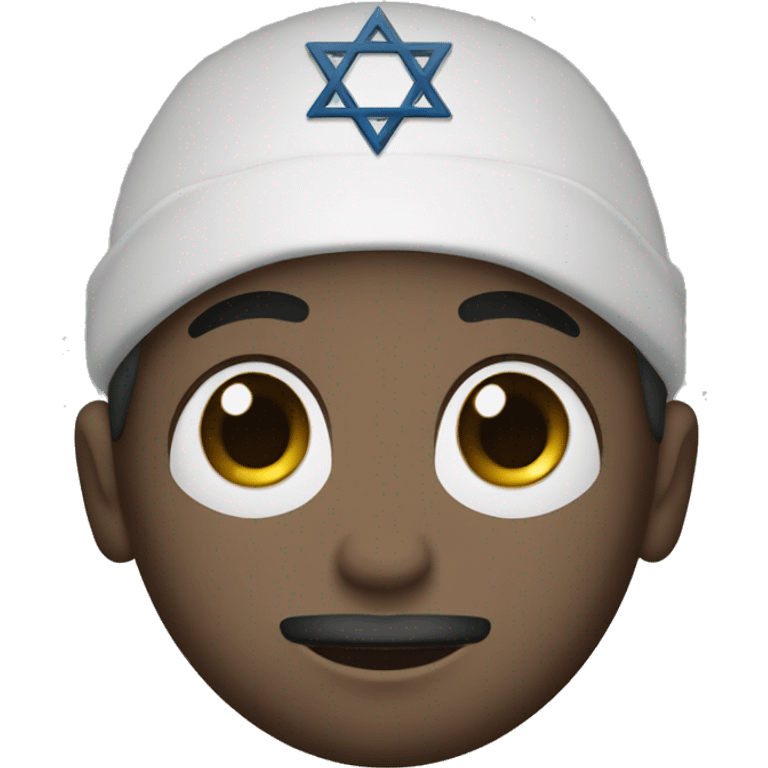 A Black Jew in a white kippah with star of David emoji