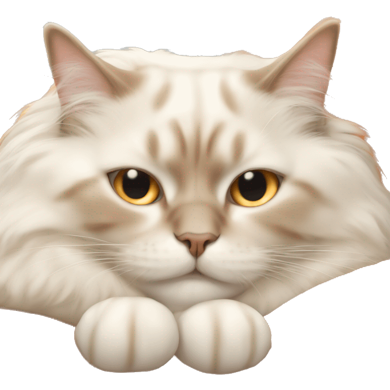 cream and orange ragdoll cat sleeping on a pillow emoji