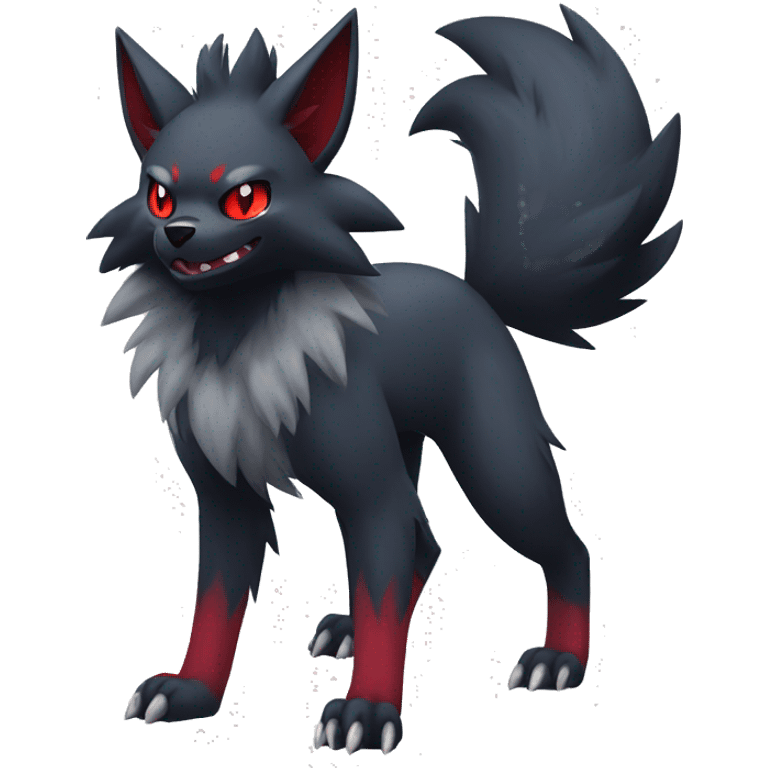 Cool Edgy Zorua-Zoroark-Mightyena full body emoji