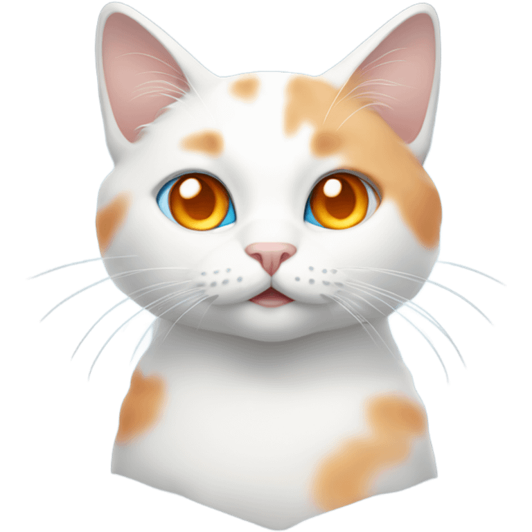 White cat with light orange patches and blue eyes  emoji