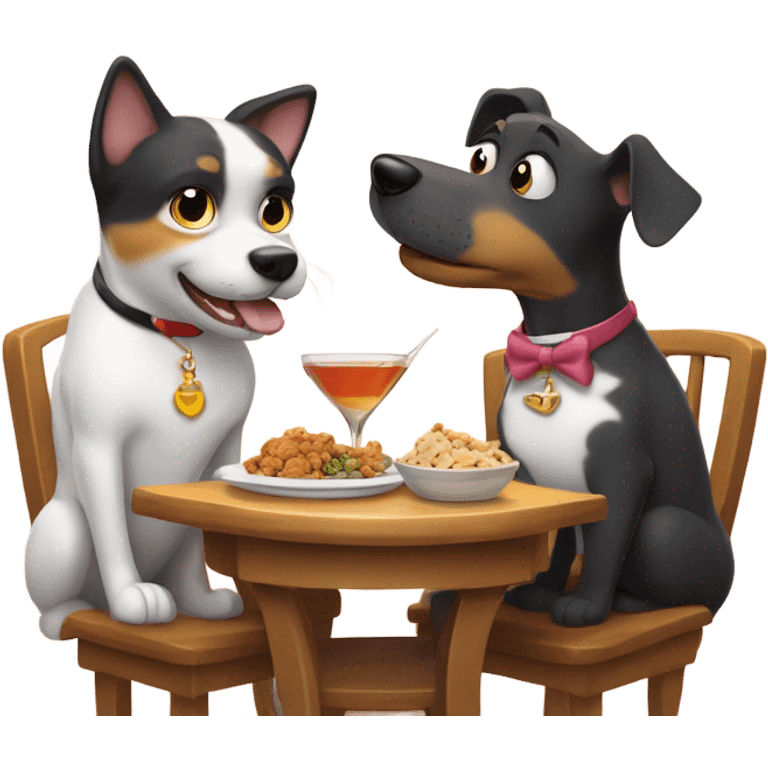 Dog and cat on a date emoji