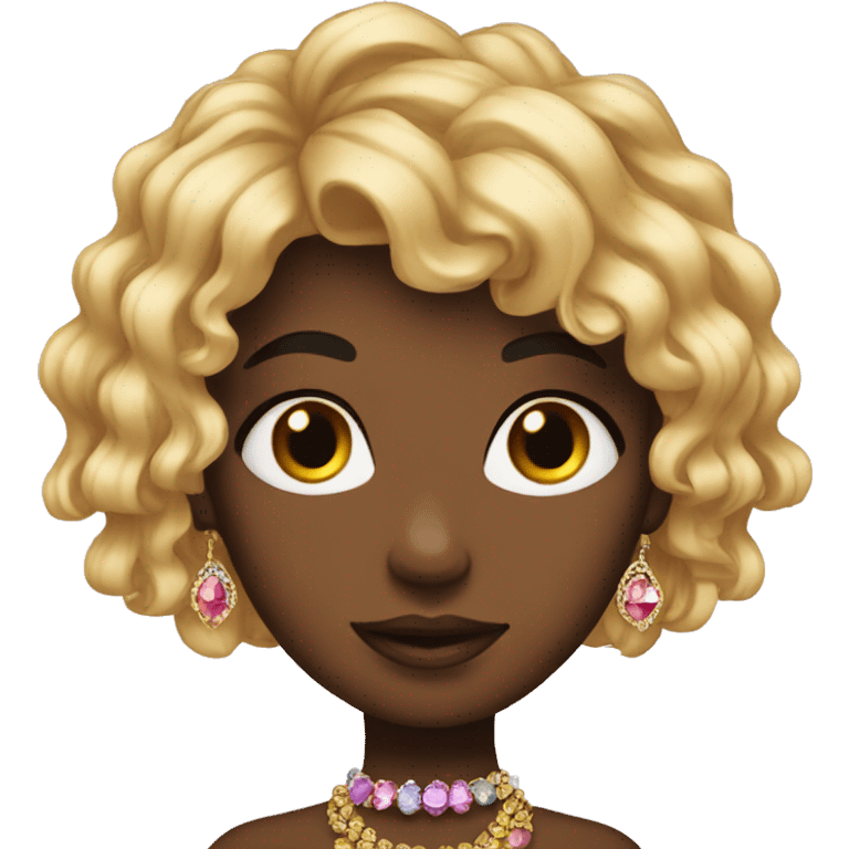 a girl with hair made from jewels emoji