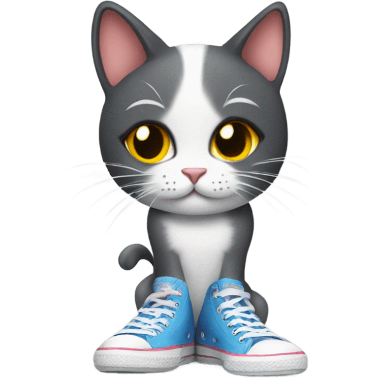 cat wearing converse sneakers emoji