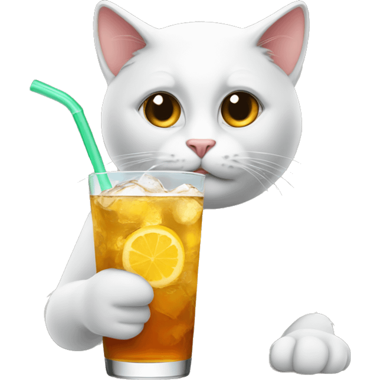 A cat with a drink emoji