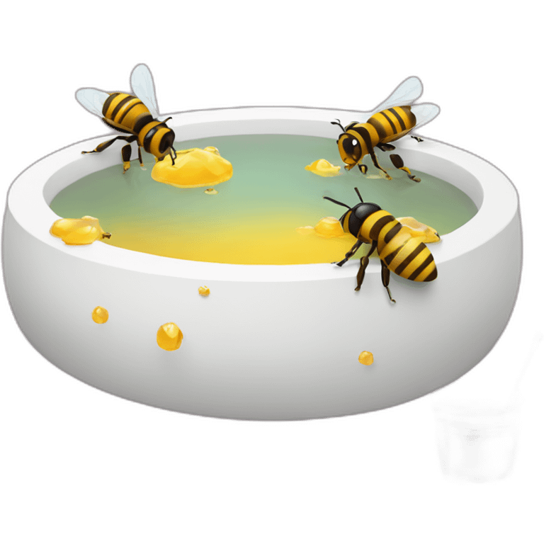 Bees chilling in jacuzzi full of honey emoji