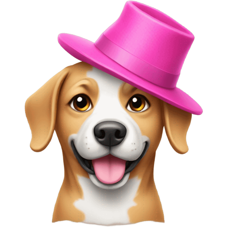 Dog with a pink hat emoji