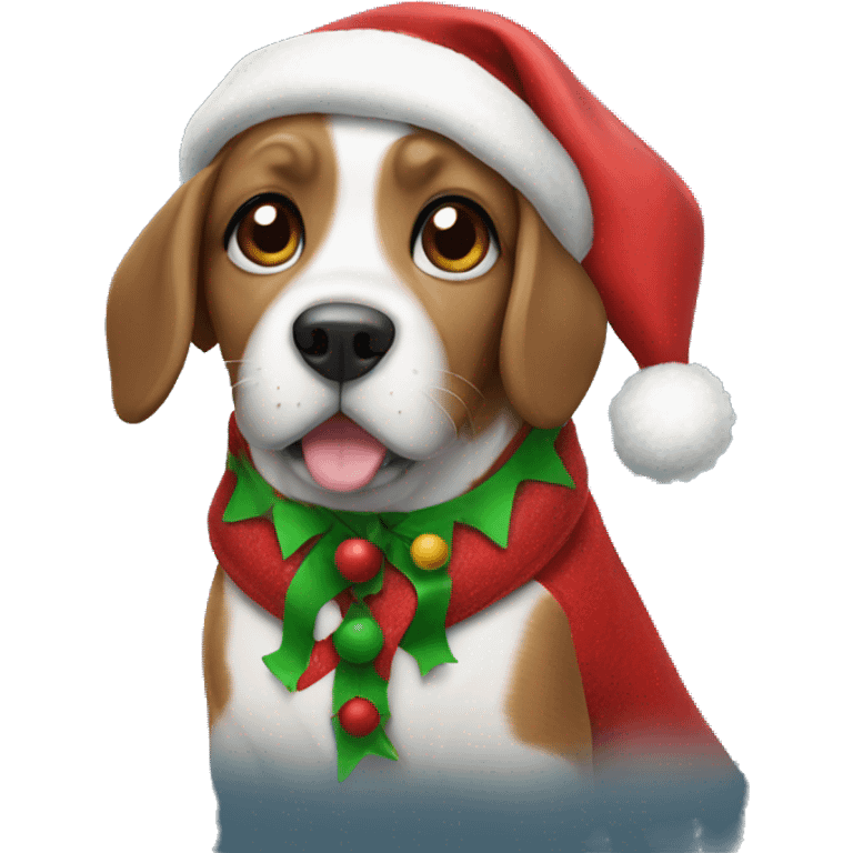 Dog in Christmas outfit emoji