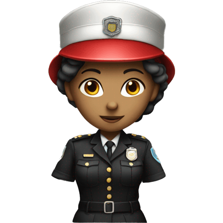 An officer girl with red cap emoji