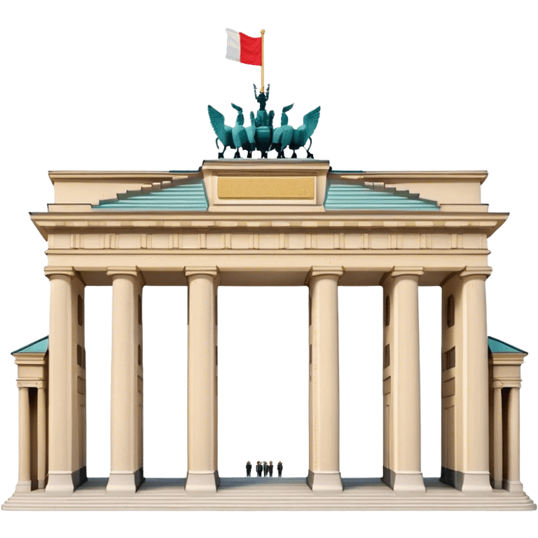 Cinematic Realistic Brandenburg Gate Landmark Emoji, depicted as the iconic neoclassical monument rendered with lifelike detail and dynamic, historic lighting. emoji