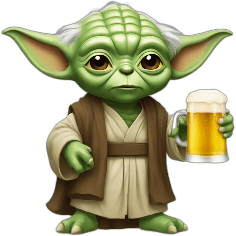 Yoda with beer emoji