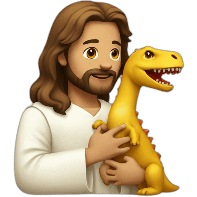 Jesus with dinosaur emoji