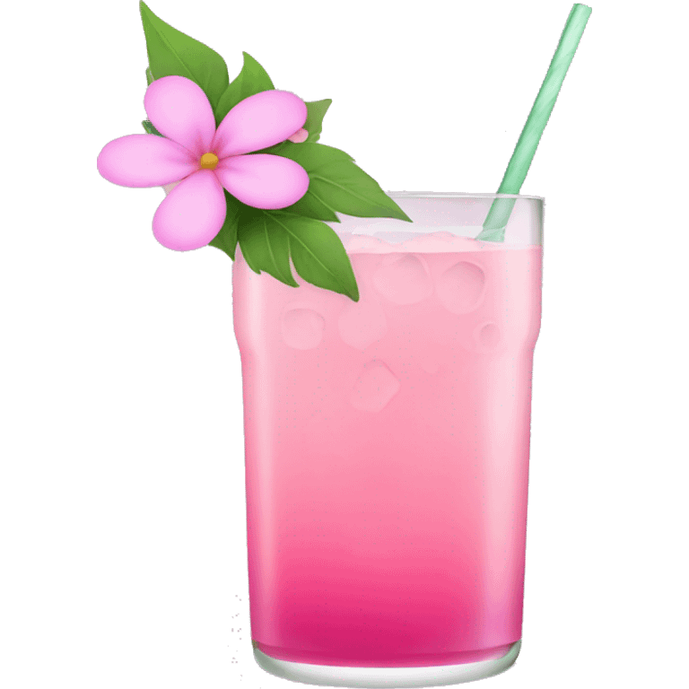 Pink Cocktail with flowers  emoji