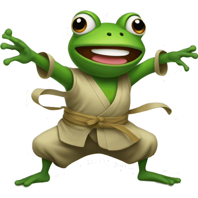 a frog doing kungfu emoji