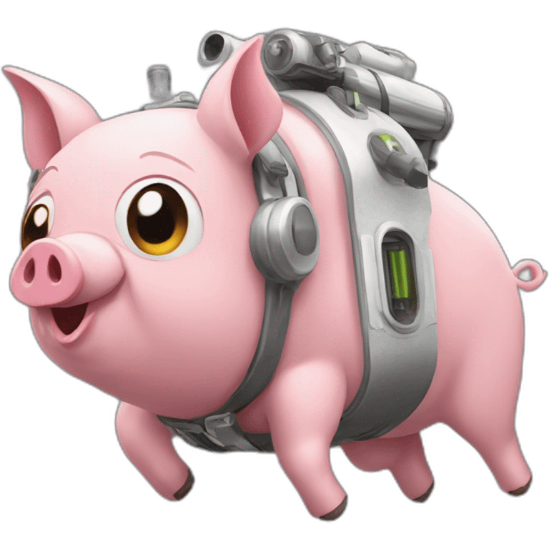 pig with jetpack emoji