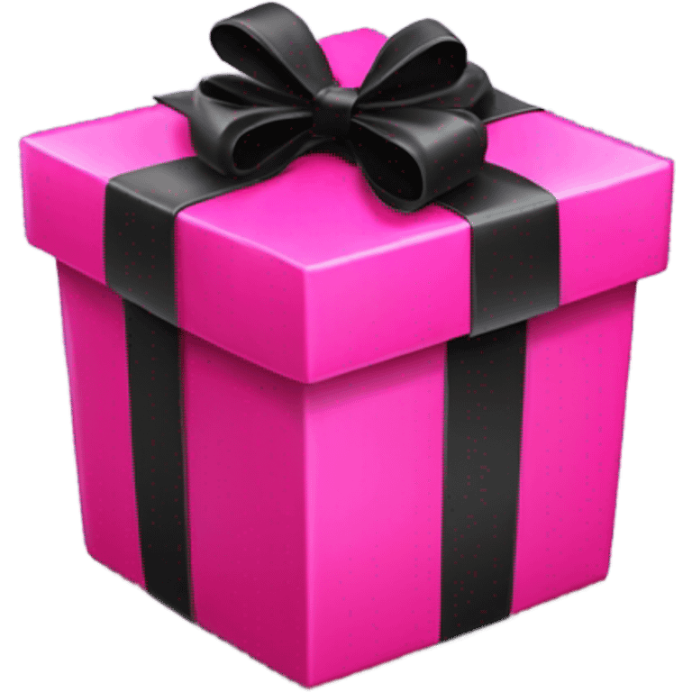 Hot pink gift with black bow emoji