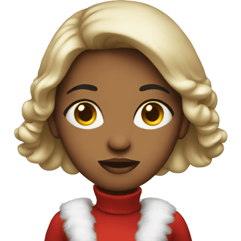 Women wearing Christmas outfit emoji