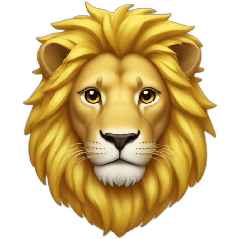 lion with yellow hair and white shirt with gold chain emoji