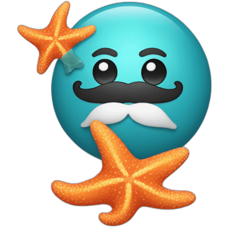 A starfish with a handball mustache. emoji