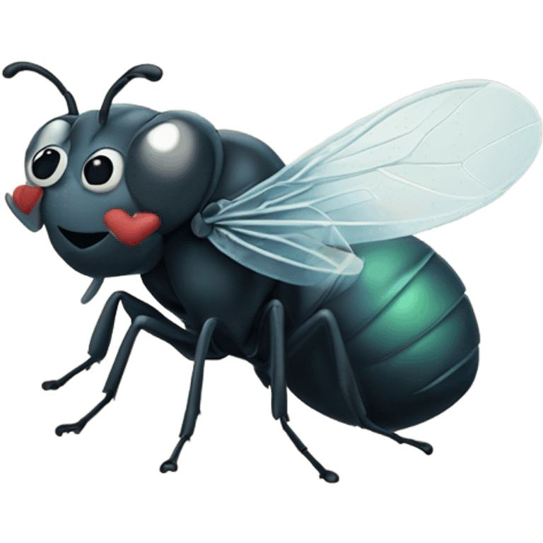 Fly kissing smily using its hand emoji