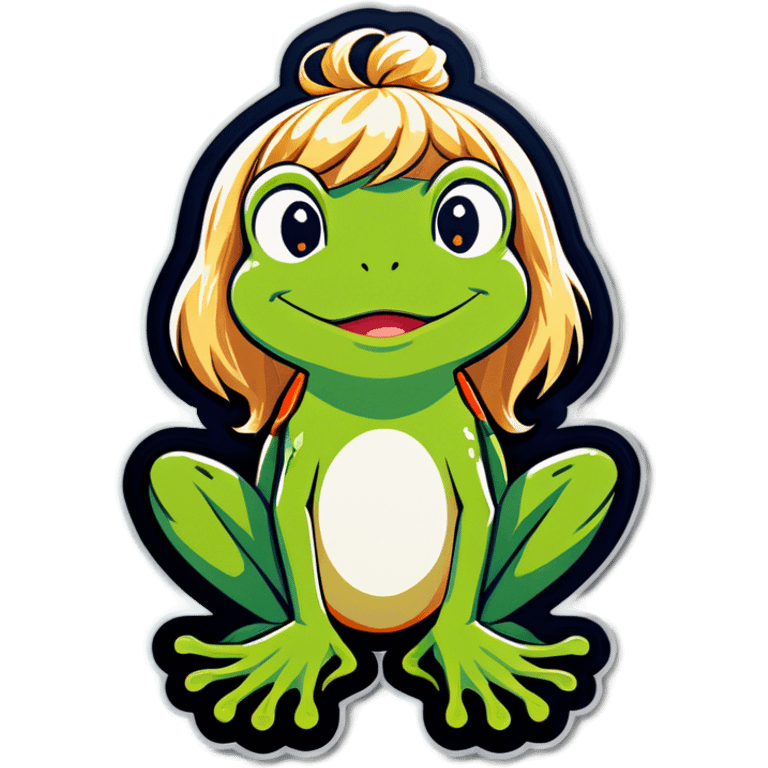 Frog w blonde hair emoji