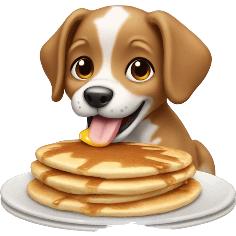 puppy eating pancakes  emoji