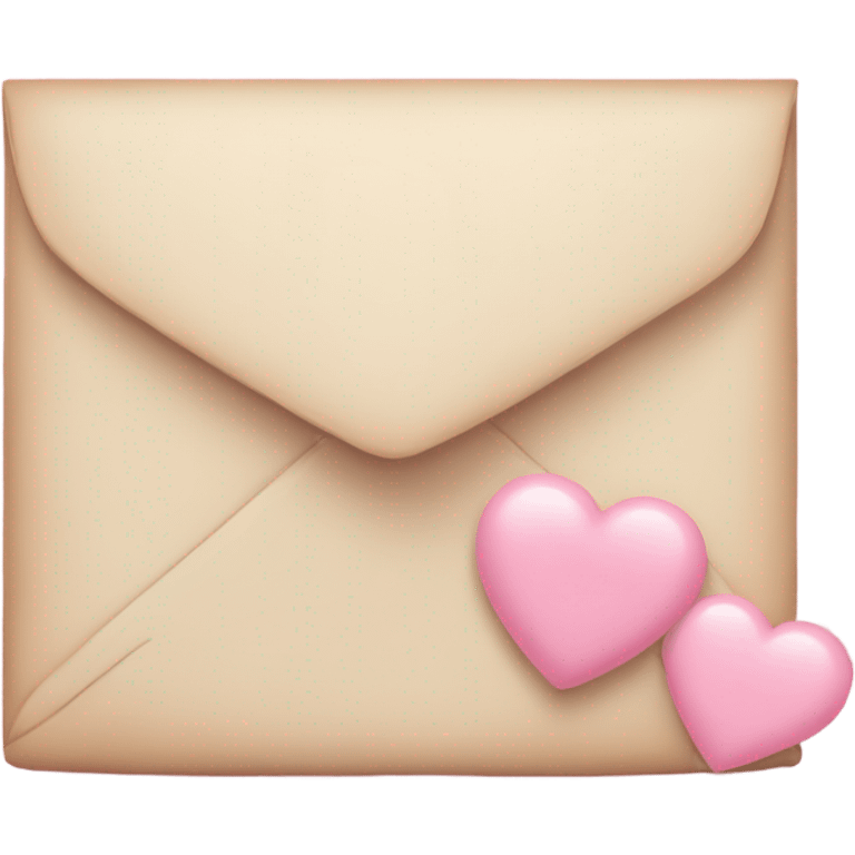 romantic letter with pastel pink hearts emoji