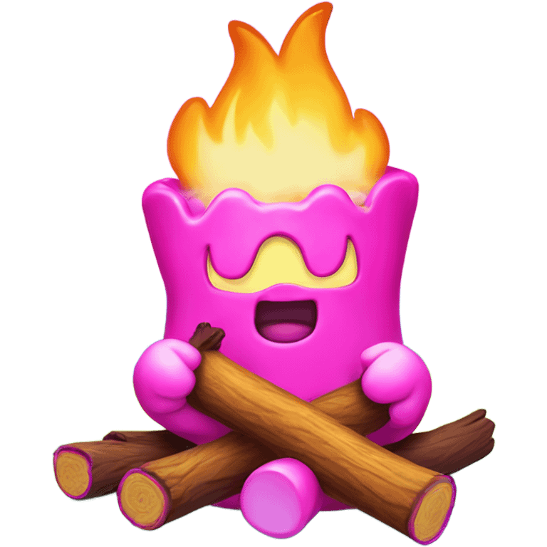 Pink Lisa frank campfire  emoji