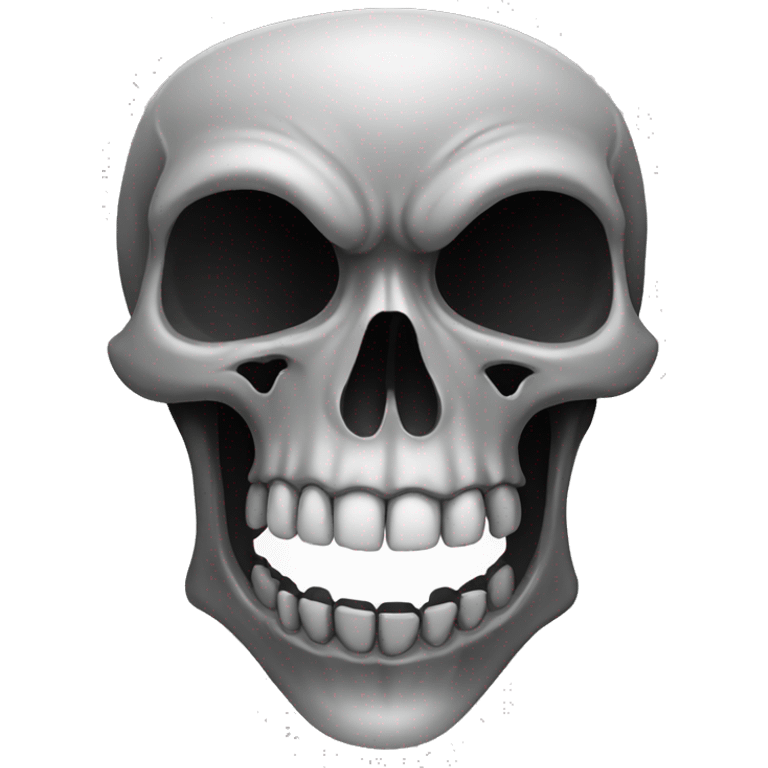 grey long skull open mouth cracked emoji