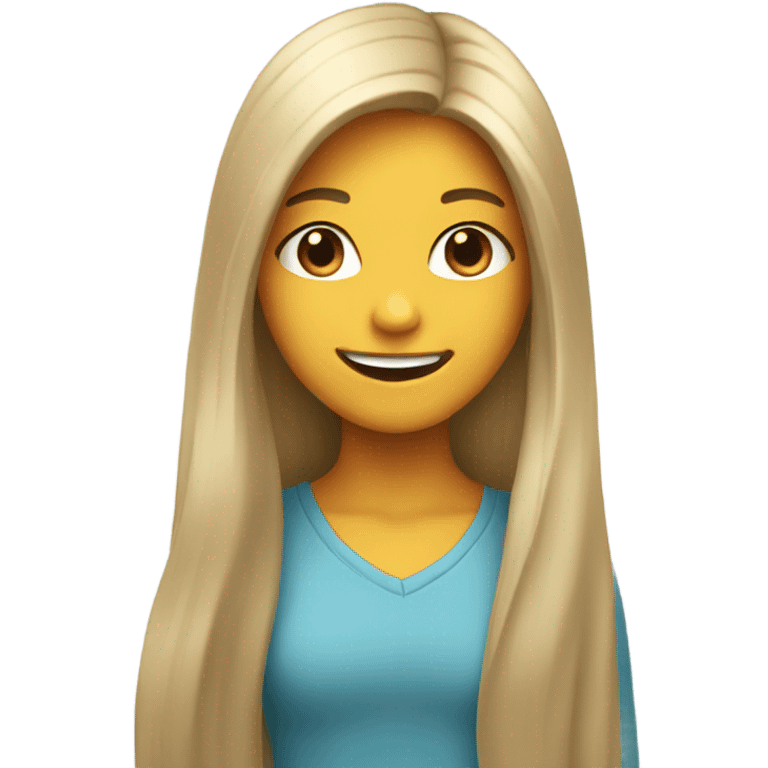 smiling girl with long hair emoji