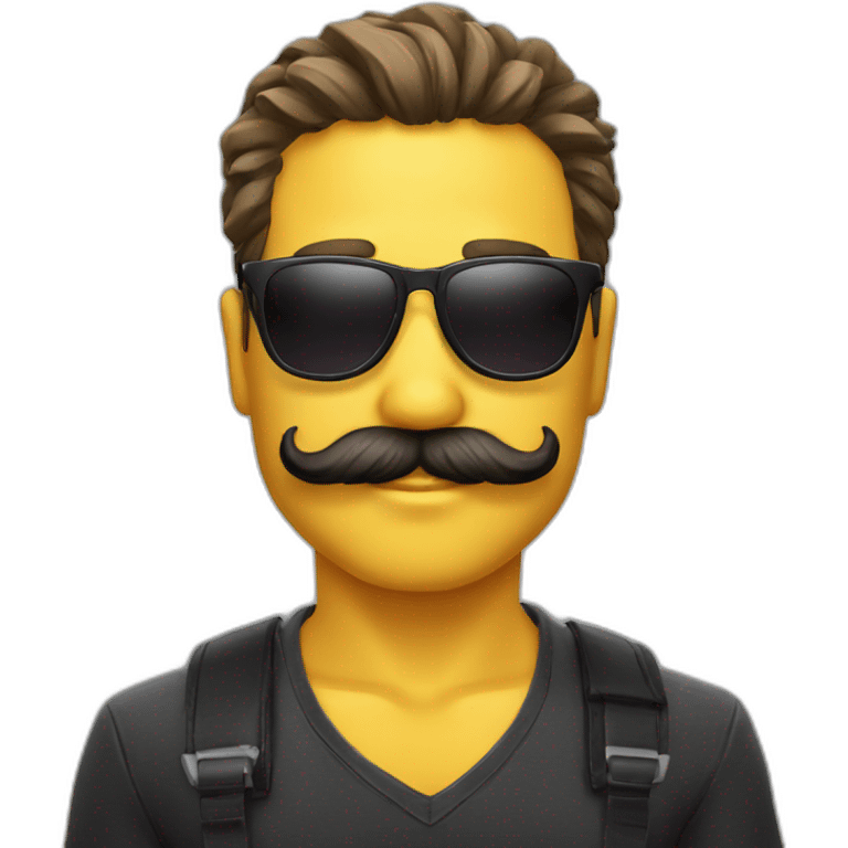 Cool sun glasses and mustache man emoji