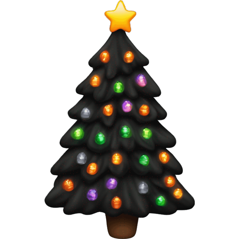 I want like a black Christmas tree with Halloween decorations on it and lights emoji