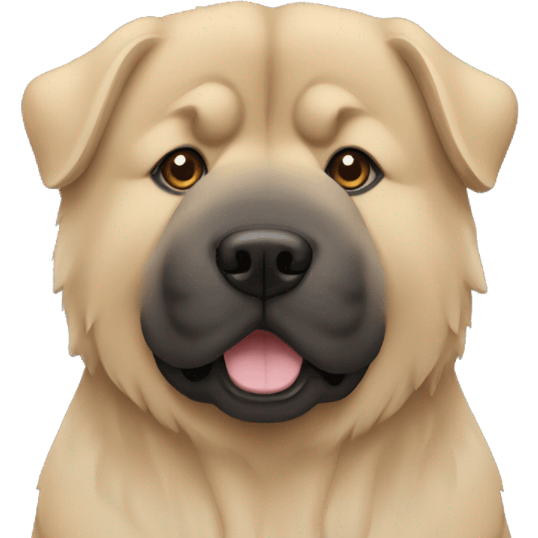 Beige grey chow-chow black muzzle emoji