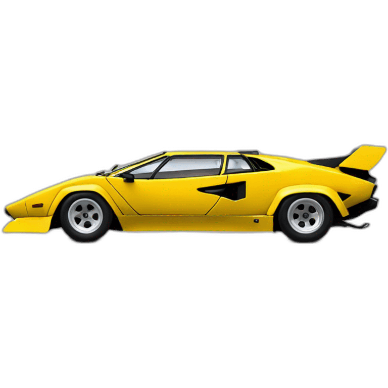 Lamborghini countach yellow side view emoji