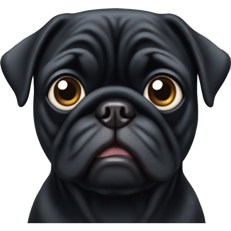 geriatric black pug emoji