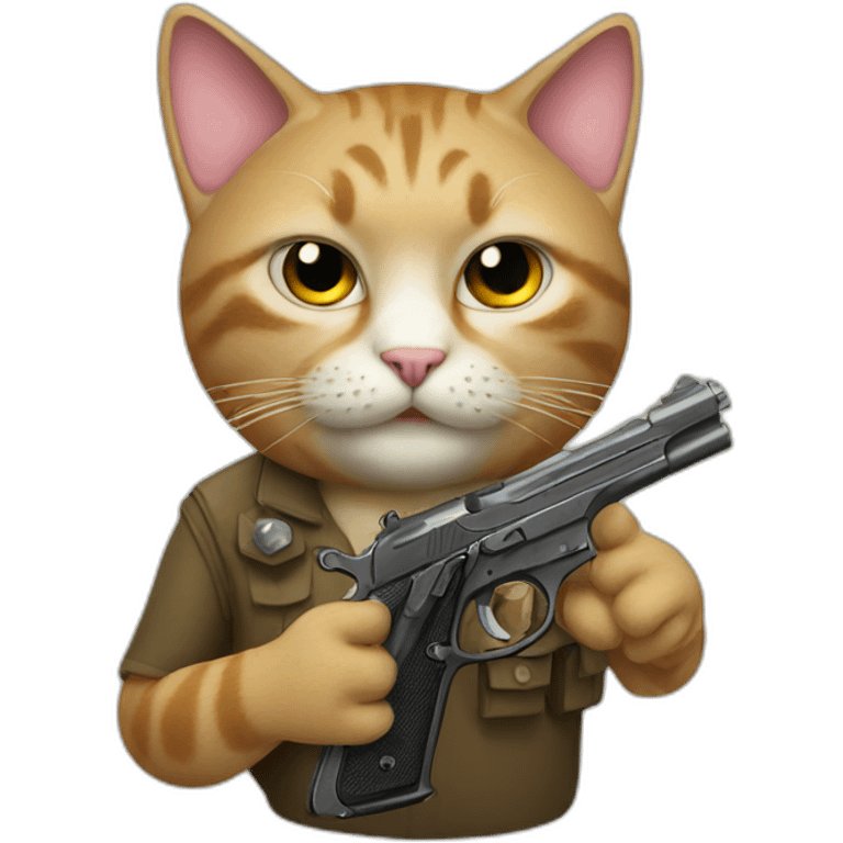 Cat with a pistol emoji