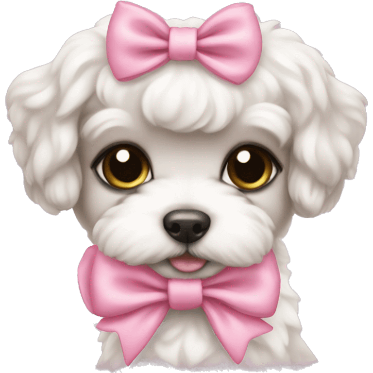 Schichon puppy pink bow emoji