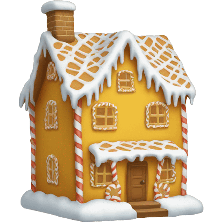 Cosy yellow gingerbread house  emoji