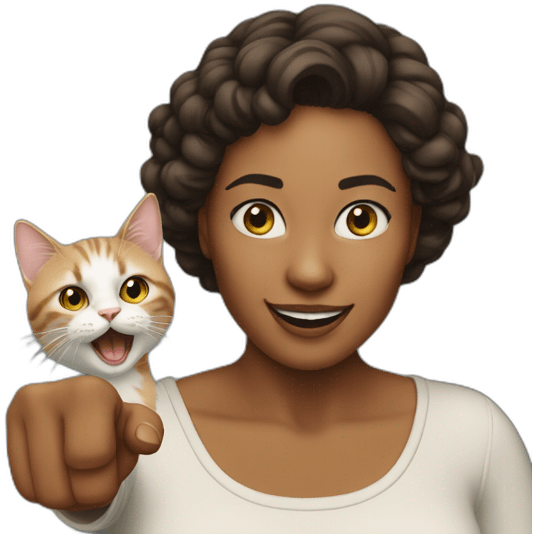 Woman Pointing at Cat Meme emoji